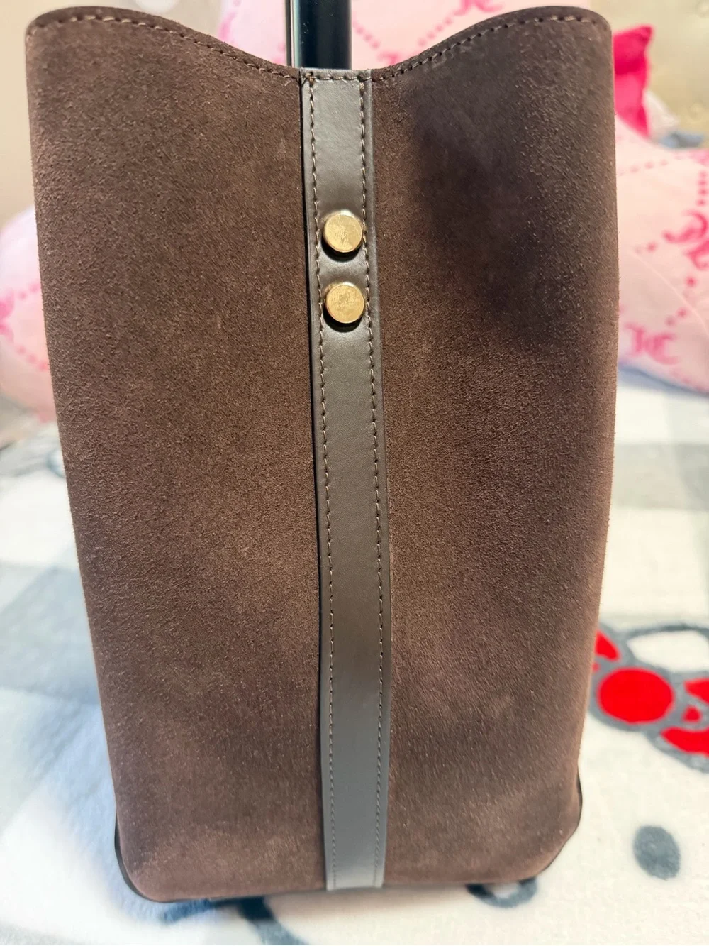 Claudia Brown Leather & Suede Top-Handle Satchel/Crossbody